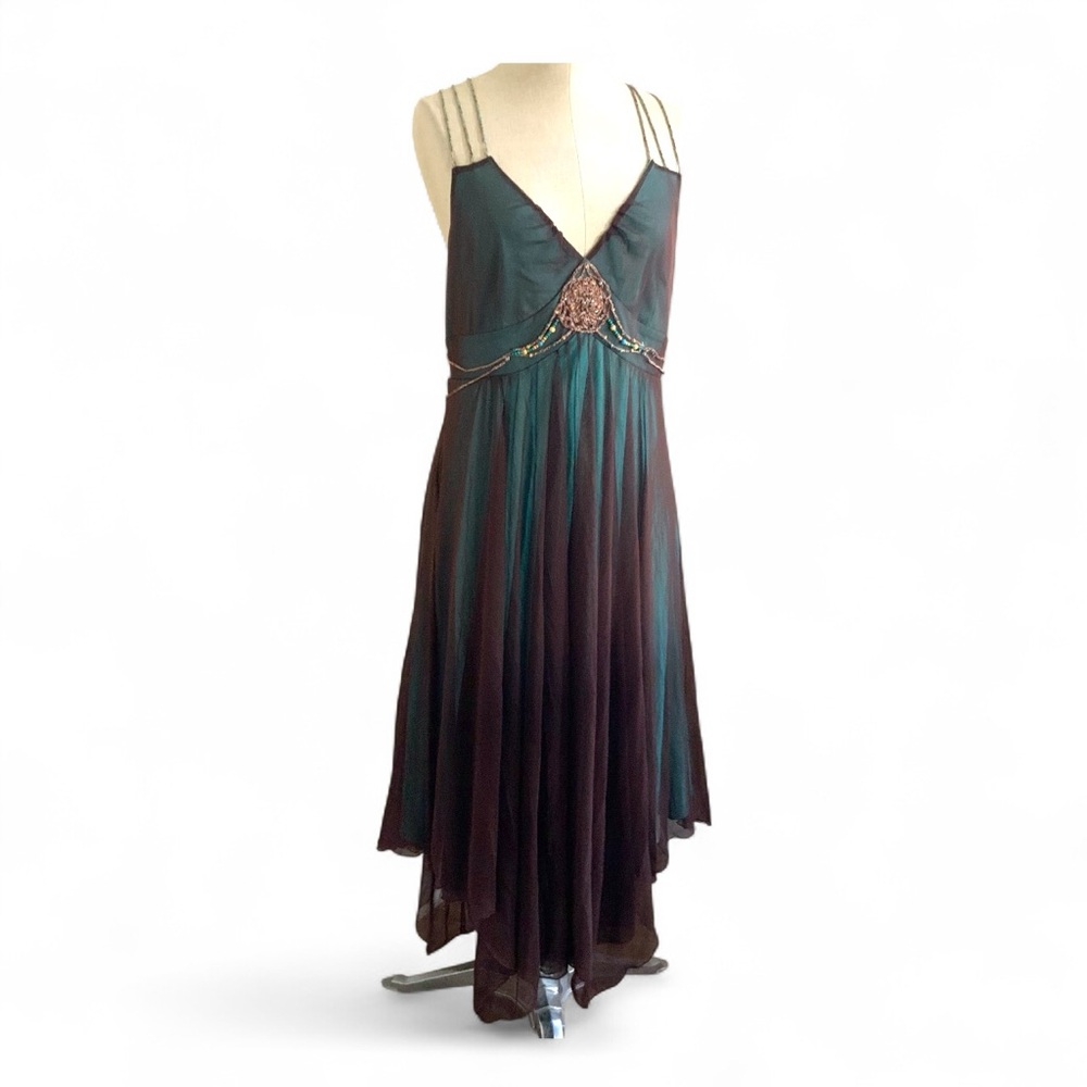 Vintage Y2K Nicole Miller Fairycore Beaded Dress Chiffon Size 12